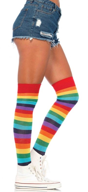 Leg Avenue 6606 Rainbow Thigh High Socks