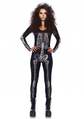 X-Ray Skeleton Catsuit With Zipper Back