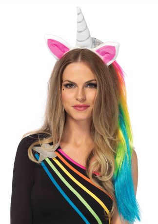 Magical Unicorn Headband With Rainbow Wig Mane
