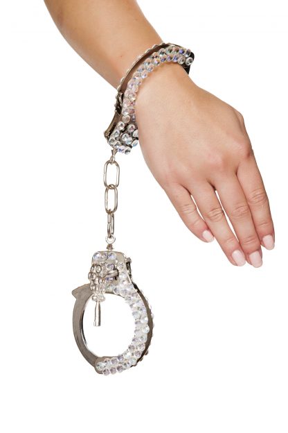 Silver Handcuffs with Rhinestones RM-CU102