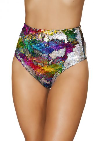 1pc Two-Tone High Waisted Sequin Shorts RM-3617