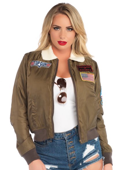 Top Gun Women'S Nylon Bomber Jacket LA-TG86735