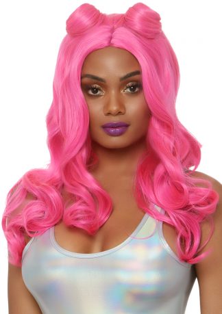 24" Beachy Waves Long Wig With Buns
