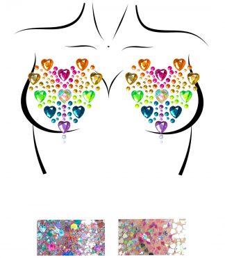 Prism Adhesive Jewel Nipple Stickers And Glitter Packets