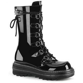 Demonia LILITH-270 1 1/4" PF Lace-Up Mid-Calf Boot Back Zip