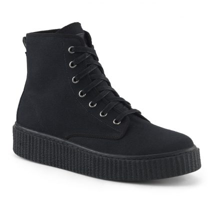 Demonia SNEEKER-201 1 1/2"PF Round Toe Lace Up Front High Top Creeper Sneaker