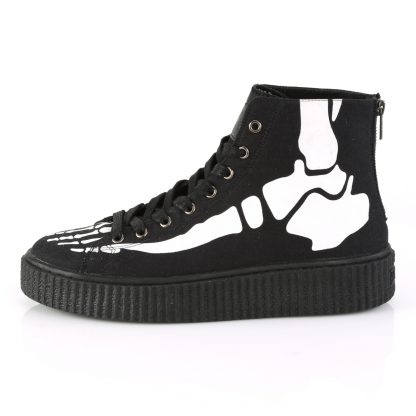 Demonia SNEEKER-252 1 1/2"PF Round Toe Lace-Up Front High Top Creeper Sneaker
