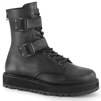 Demonia VALOR-250 1 1/2" Platform Lace-Up Ankle Boot Back Zip