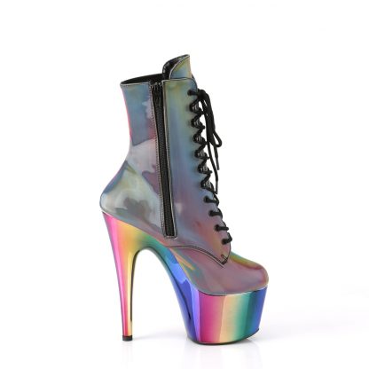 ADORE-1020RC-REFL Chromed Platform Lace-Up Ankle Boot