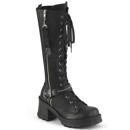 BRATTY-206 Lace-Up Knee High Boot with Outer Zip