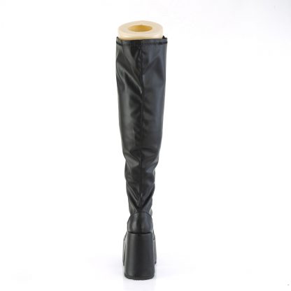 CAMEL-300WC Platform Wide Calf Thigh-High Boot with Outside Zip