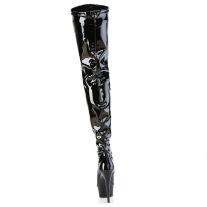 DELIGHT-3000BONE Platform Stretch Thigh Boot with Bone with Inside Zip