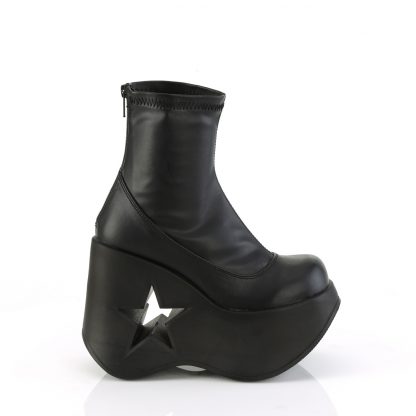DYNAMITE-100 Star Cutout Platform Wedge Ankle Boot with Back Zip