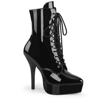 INDULGE-1020 Platform Lace-Up Front Ankle Boot with Side Zip