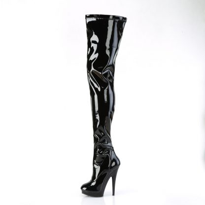 SULTRY-4000 Platform Stretch Crotch Boot with Side Zip