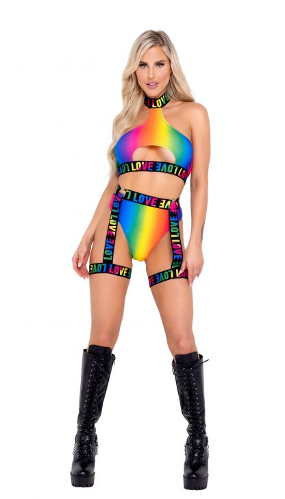 6139 Rainbow High-Waisted Shorts