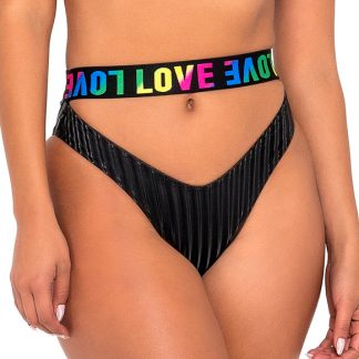6147 Pride High-Waisted Shorts with Cutout Panel & LOVE Elastic Logo