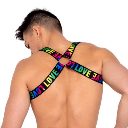 6157 Men’s Pride Harness with Chain & Ring Detail