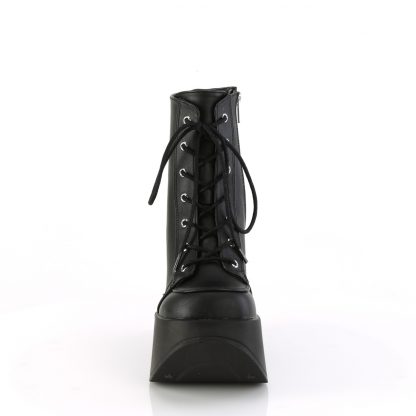 DYNAMITE-106 Star Cutout Platform Wedge Lace-Up Ankle Boot