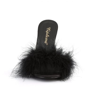 CLASSIQUE-01F 4" Heel Marabou Fur Slipper