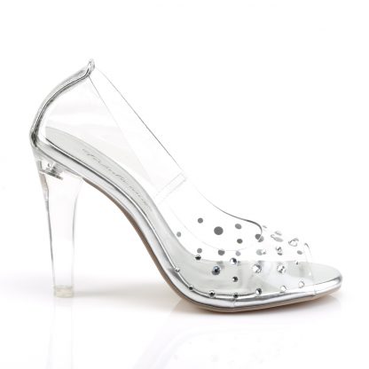 CLEARLY-420 4" Lucite Heel Peep Toe Pump